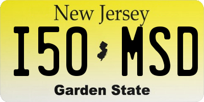 NJ license plate I50MSD