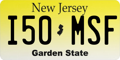 NJ license plate I50MSF