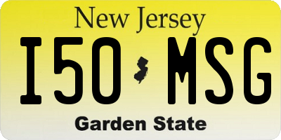 NJ license plate I50MSG