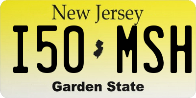 NJ license plate I50MSH