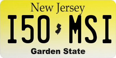 NJ license plate I50MSI