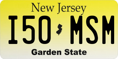 NJ license plate I50MSM