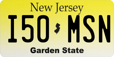 NJ license plate I50MSN