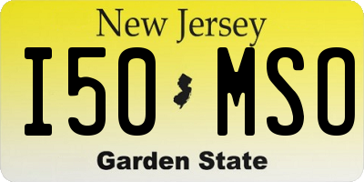 NJ license plate I50MSO