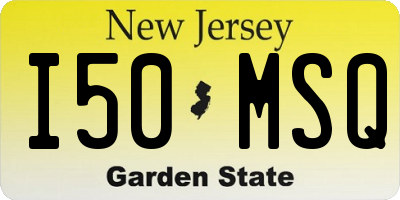 NJ license plate I50MSQ