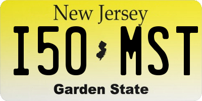 NJ license plate I50MST
