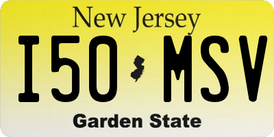 NJ license plate I50MSV