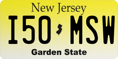 NJ license plate I50MSW