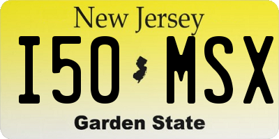 NJ license plate I50MSX