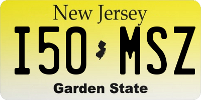 NJ license plate I50MSZ