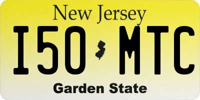 NJ license plate I50MTC