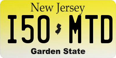 NJ license plate I50MTD