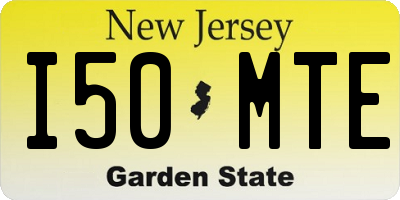 NJ license plate I50MTE