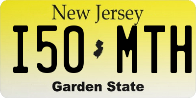 NJ license plate I50MTH