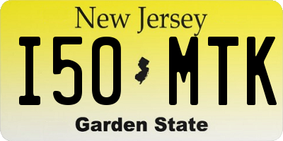 NJ license plate I50MTK