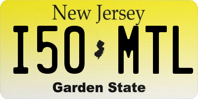 NJ license plate I50MTL