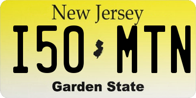 NJ license plate I50MTN