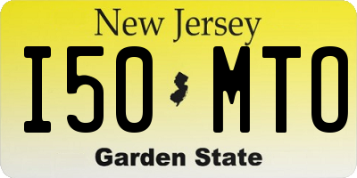 NJ license plate I50MTO