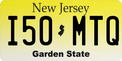 NJ license plate I50MTQ