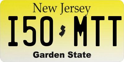 NJ license plate I50MTT