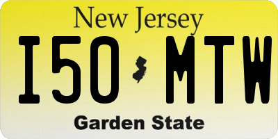NJ license plate I50MTW