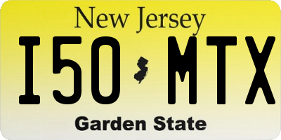 NJ license plate I50MTX