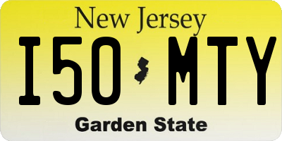 NJ license plate I50MTY