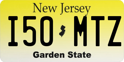 NJ license plate I50MTZ