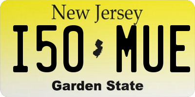 NJ license plate I50MUE