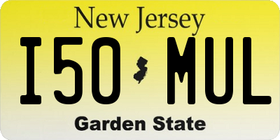 NJ license plate I50MUL
