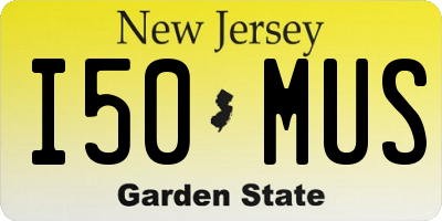 NJ license plate I50MUS