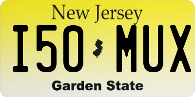NJ license plate I50MUX