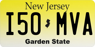 NJ license plate I50MVA