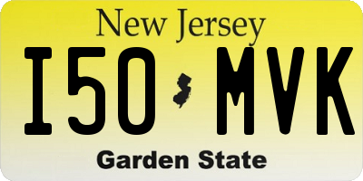 NJ license plate I50MVK