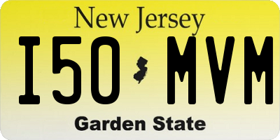 NJ license plate I50MVM