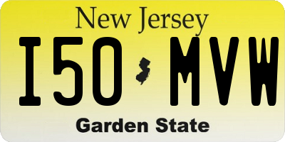 NJ license plate I50MVW