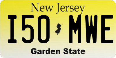 NJ license plate I50MWE