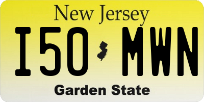 NJ license plate I50MWN