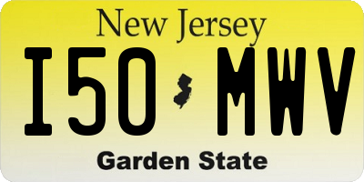 NJ license plate I50MWV