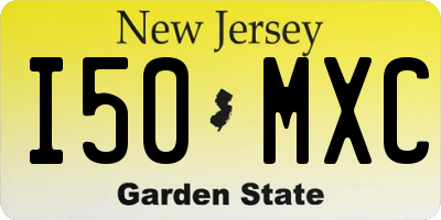 NJ license plate I50MXC