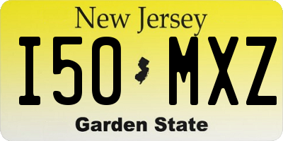 NJ license plate I50MXZ