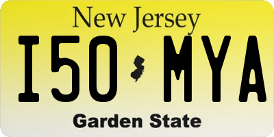NJ license plate I50MYA
