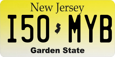 NJ license plate I50MYB