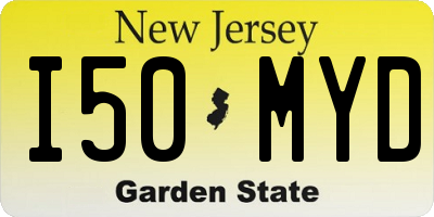 NJ license plate I50MYD