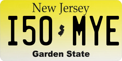 NJ license plate I50MYE