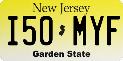 NJ license plate I50MYF