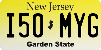 NJ license plate I50MYG