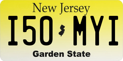 NJ license plate I50MYI