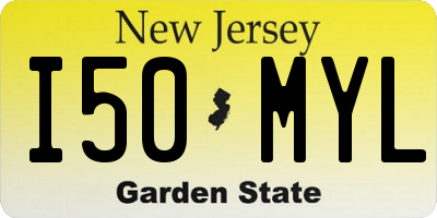 NJ license plate I50MYL
