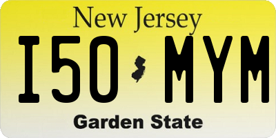 NJ license plate I50MYM